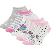 DeFacto Kız Çocuk 5'li Pamuklu Patik Çorap T7635A6NS