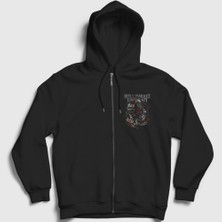 Presmono Unisex Siyah Dead Hollywood Undead Fermuarlı Kapüşonlu Sweatshirt
