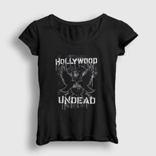 Presmono Kadın Siyah La Hollywood Undead T-Shirt