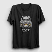 Presmono Unisex Siyah Gold ASAP Rocky T-Shirt