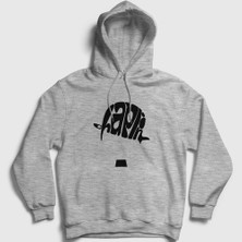 Presmono Unisex Gri Hat Charlie Chaplin Kapüşonlu Sweatshirt