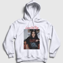 Presmono Unisex Beyaz Space Lana Del Rey Kapüşonlu Sweatshirt