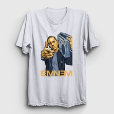 Presmono Unisex Beyaz Radio Eminem T-Shirt