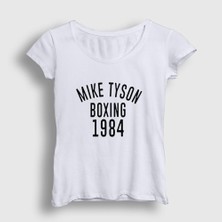 Presmono Kadın Beyaz 1984 Mike Tyson T-Shirt