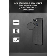 Caseart Pocophone F1 Kılıf Darbe Korumalı Deri Görünümlü Silikon Arka Kapak - Siyah