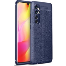 Caseart Mi 10 Lite Kılıf Darbe Korumalı Deri Görünümlü Silikon Arka Kapak - Lacivert