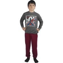 Bluence Erkek Garson Baskılı Antrasit Pamuklu Eşofman Takımı