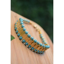 Stoneage Turkuaz Tuğraıı Bileklik