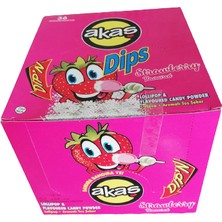 Akaş Çilek Aromalı Toz Şekerli Dips Lolipop Paket 36 Lı