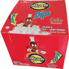 Akaş Kola Aromalı Toz Şekerli Dips Lolipop Paket 36 Lı