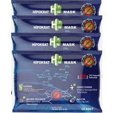 Hipokrat Mask Hipokrat 4+4katlı Cerrahi Maske 10x4 Lü Paket