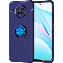 Tekno Grup Xiaomi Redmi Note 9 Pro 5g Kılıf Ultra Korumalı Yüzüklü Manyetik Ravel Silikon + Cam Ekran Koruyucu Lacivert