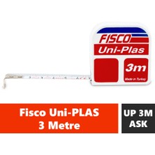 Fisco Uniplas | 3 Metre Askılı Çelik Kısa Şerit Metre | UP3M/ASK