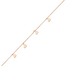 Altın Sepeti  Rose Gümüş Zarif Kalp Bileklik G190BL