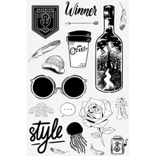 Tellgraf Siyah-Beyaz Laptop Sticker Seti