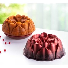 Nehir Begonya Exclusive 26CM Döküm Granit Kek Kalıbı Bordo