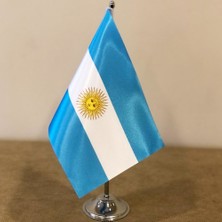 Fors Bayrak Arjantin Masa Bayrağı Krom Direkli Tekli Bayrak