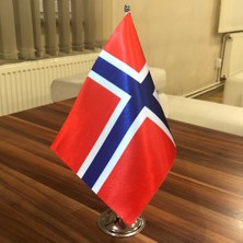 Fors Bayrak Norveç Masa Bayrağı Krom Direkli Tekli Bayrak