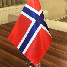 Fors Bayrak Norveç Masa Bayrağı Krom Direkli Tekli Bayrak