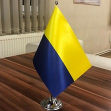 Fors Bayrak Ukrayna Masa Bayrağı Krom Direkli Tekli Bayrak