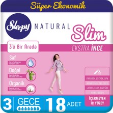 Sleepy Natural Slim Ekstra Ince Gece 18 Ped