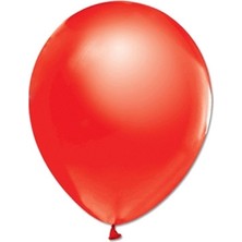 Tam İthalat Metalik Kırmızı Balon 100 Adet