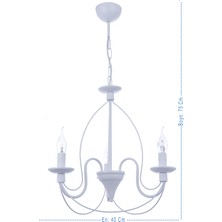 Polat Aydınlatma Kale 3 Lü Avize (Beyaz)