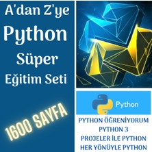 Enine Boyuna Eğitim Python Öğreten Süper Eğitim Seti (4 Süper Kitap)