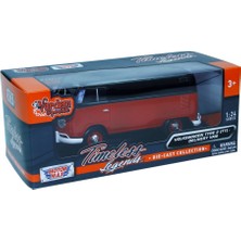 Motor Max Kırmızı Siyah Volkswagen Type 2 (T1) - Delivery Van 1:24