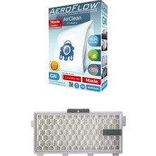 AeroFlow Miele Gn Tipi Uyumlu Süpürge Toz Torbası 4 Adet + Hepa Filtre