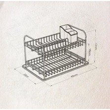 Geseus Home Iki Katlı Tabaklık Bulaşıklık Krom Şeffaf KB007