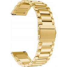 Smcase Amazfit Pace 46mm Kılıf Metal Sıralı Kordon Gold