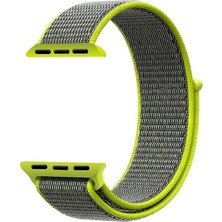 Smcase Apple Watch Uyumlu 1 2 3 4 5 38mm Kordon Kumaş Cırtcırtlı Kordon Yeşil