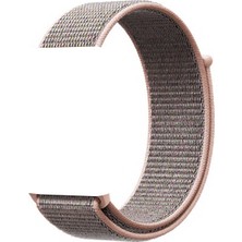 Smcase Apple Watch Uyumlu 38mm Kılıf Kumaş Cırtcırt Kordon Velcro Açık Pembe