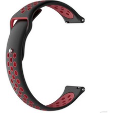 Smcase Oppo Watch 41mm Kordon Delikli Çift Renk Silikon Kırmızı