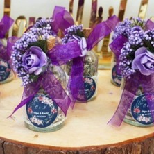 Hayaller Dükkanı 30 Adet Dantelli Lavanta Şişesi Nikah Şekeri