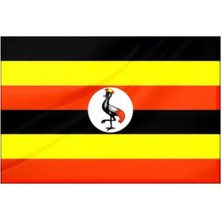Rekbay Uganda Ülke Bayrağı Parlak Kumaş 70 x 105 cm