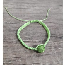 Hd Marketim Hdmarketim Yeşil Swarovski Taşlı Ayarlanabilir Örgü Yeşil Ip Bileklik