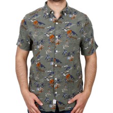 Bad Bear Erkek Floral Desen Haki Gömlek