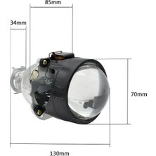 Autokit Bi-Xenon Far Içi Mercek 2,5 Inc Far Merceği LED Xenon Uyumlu