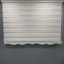 Volper Mekanik  VP931 Stor Zebra Perde Krem Altın Simli Etek Dilimli 90 x 200