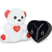 Forentina Yuvarlak Tasarım Kolye Küpe - Ayıcık Set PS1658