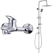ARÇE Banyo Bataryası Tema Rain Quadro Banyo Tepe Duş Takımı  2'Li Set