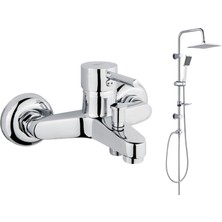 ARÇE Banyo Bataryası Tema Rain Quadro Banyo Tepe Duş Takımı  2'Li Set