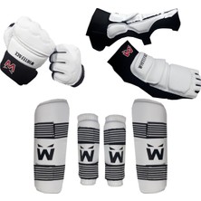 White Face Taekwondo Koruyucu Set & Taekwondo Ayaküstü + Eldiven + Kol Kaval