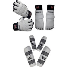 White Face Taekwondo Koruyucu Set & Taekwondo Ayaküstü + Eldiven + Kol Kaval