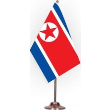 Rekbay Kuzey Kore Masa Bayrağı Set Halinde