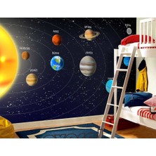 Özel Duvarlar Güneş Sistemi Gezegenler Çocuk Odası Duvar Kağıdı