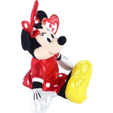 Ty Parlak Kırmızı Elbiseli Minnie Mouse Sesli Peluş 15 cm