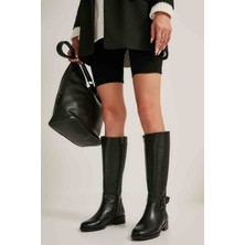 Bambi̇ Siyah Deri Kadın Çizme